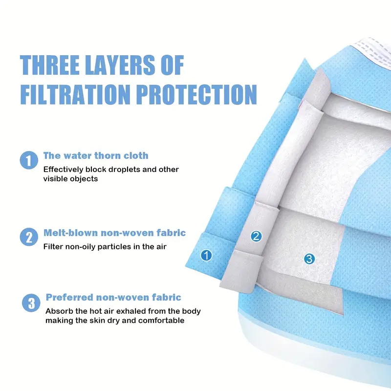 50/100Pcs Disposable Mask for  - Disposable Surgical Mask ulasan dan harga