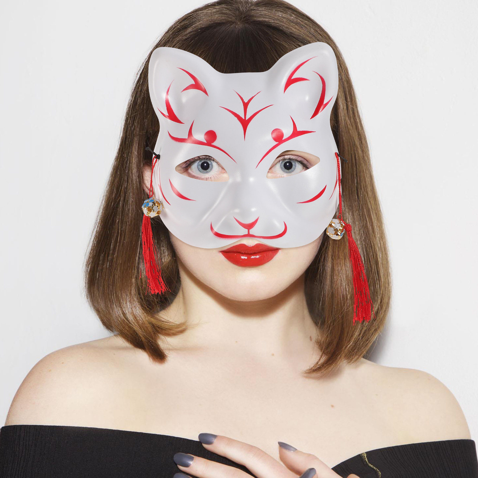 Japanese Style Cat Mask Anime  - Kids Face Mask ulasan dan harga