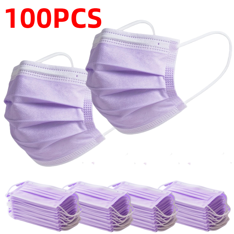 100Pcs Thick Purple Disposable - Disposable Surgical Mask ulasan dan harga