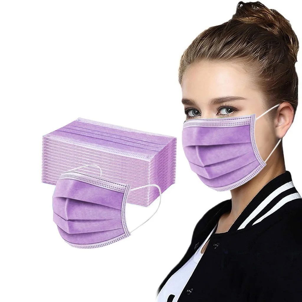 50PCS Women Man Solid Mask Dis - Disposable Surgical Mask ulasan dan harga