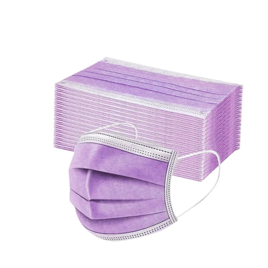 50PCS Women Man Solid Mask Dis - Disposable Surgical Mask ulasan dan harga