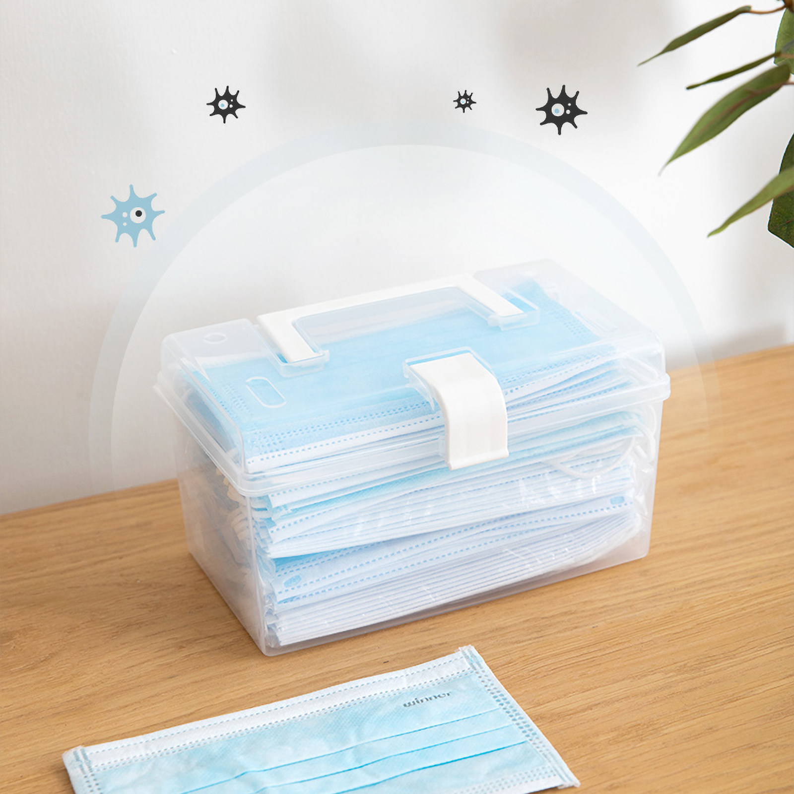 1Pcs Healthy Premium Plastic D - Face Mask Storage Box ulasan dan harga