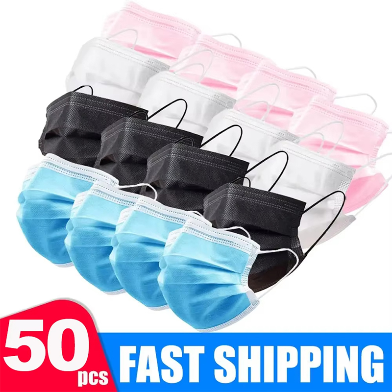 [H]50Pcs 3-layer Mask Face Mas - Disposable Mask Blue ulasan dan harga